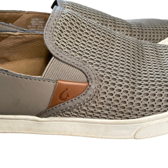 OLUKAI PEHUEA Clay Grey Slip-on Sneakers Sz US 8 EU 38 Lightweight Non-marking - Picture 9 of 9